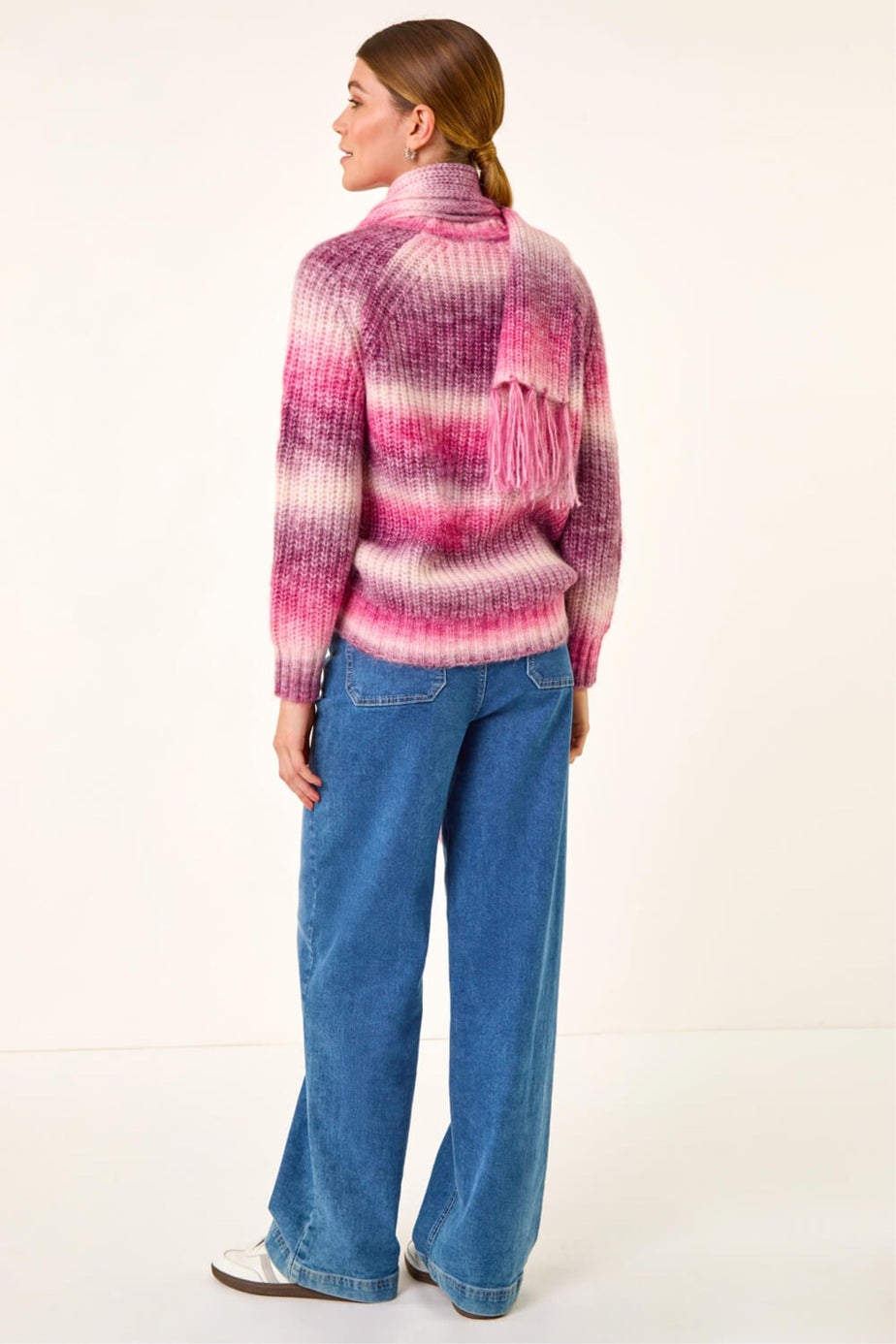 Roman Pink Ombre Knit Scarf & Jumper