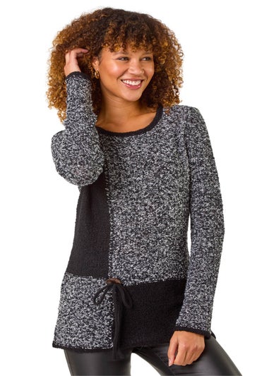 Roman Charcoal Textured Button Detail Knit Jumper