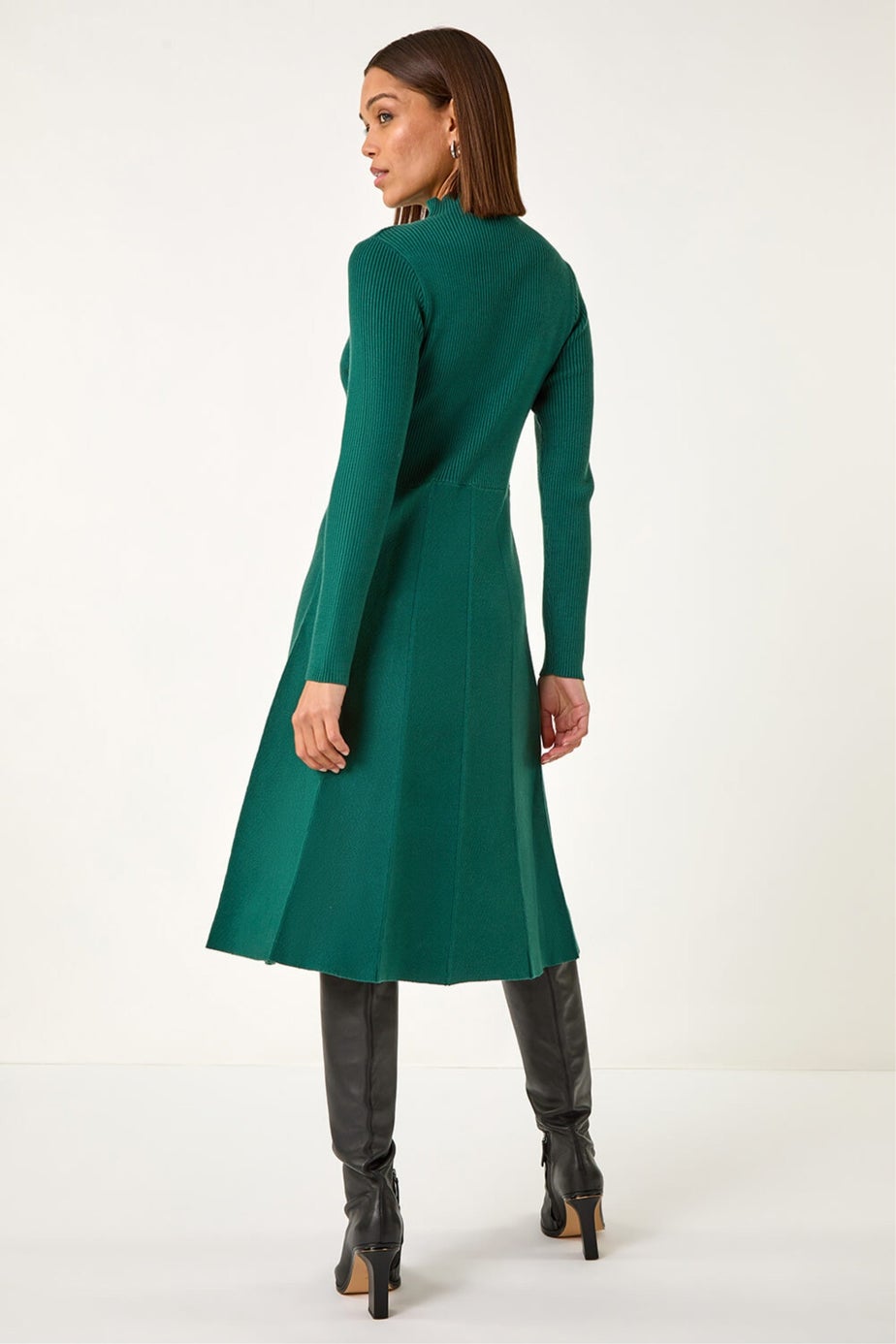 Roman Green Button Detail Knitted Dress