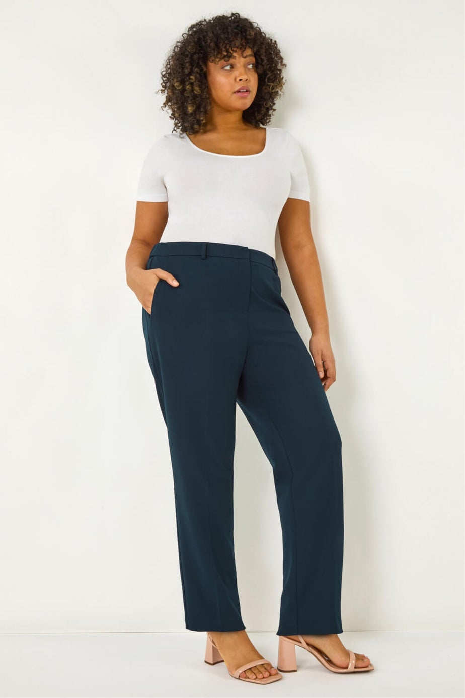 Roman Navy Curve Straight Leg Trouser