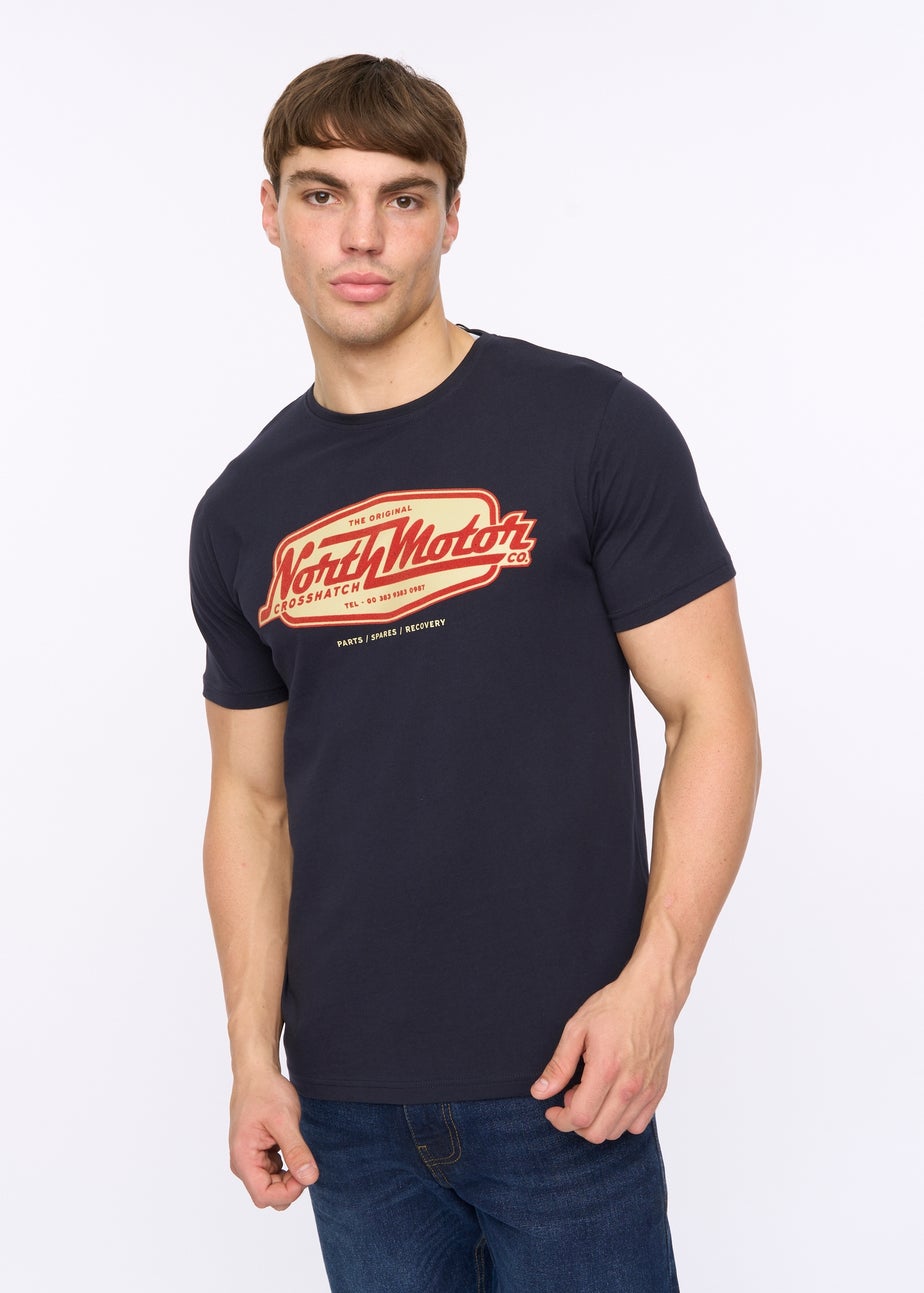 Crosshatch Navy Hellmere T-Shirt