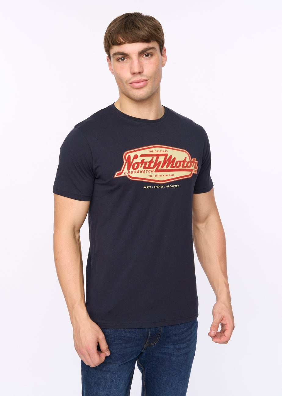 Crosshatch Navy Hellmere T-Shirt