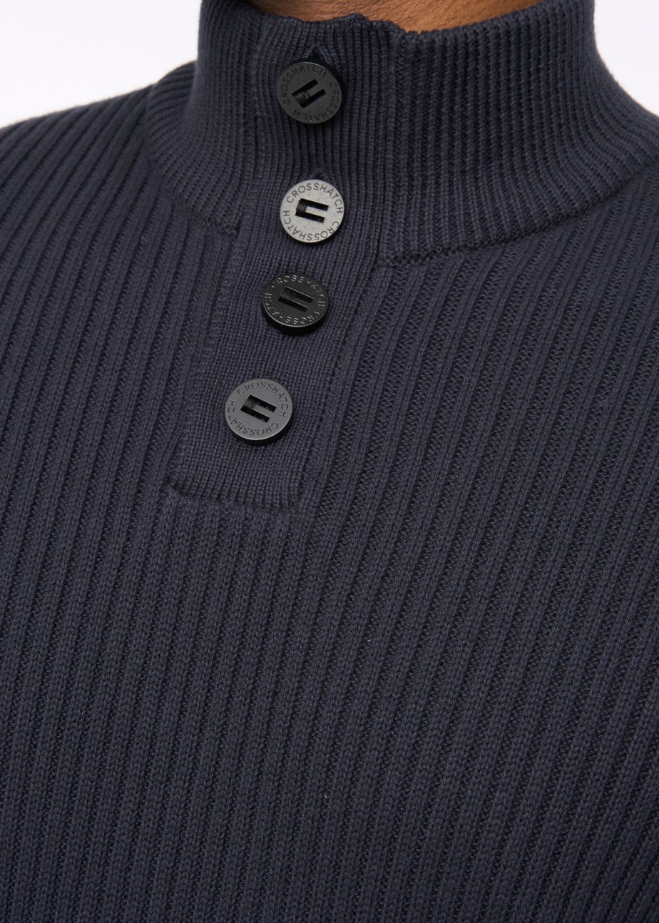 Crosshatch Navy Wellburys Chunky Knit
