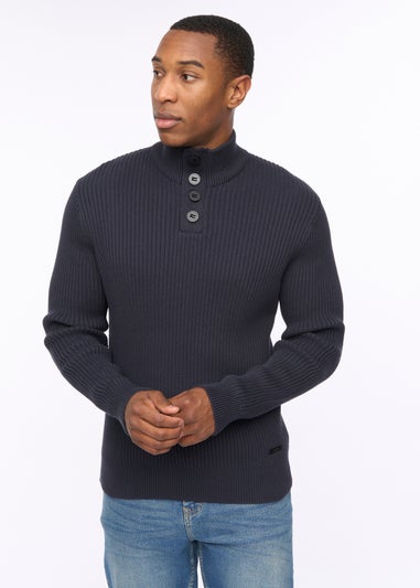Crosshatch Navy Wellburys Chunky Knit