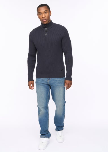Crosshatch Navy Wellburys Chunky Knit