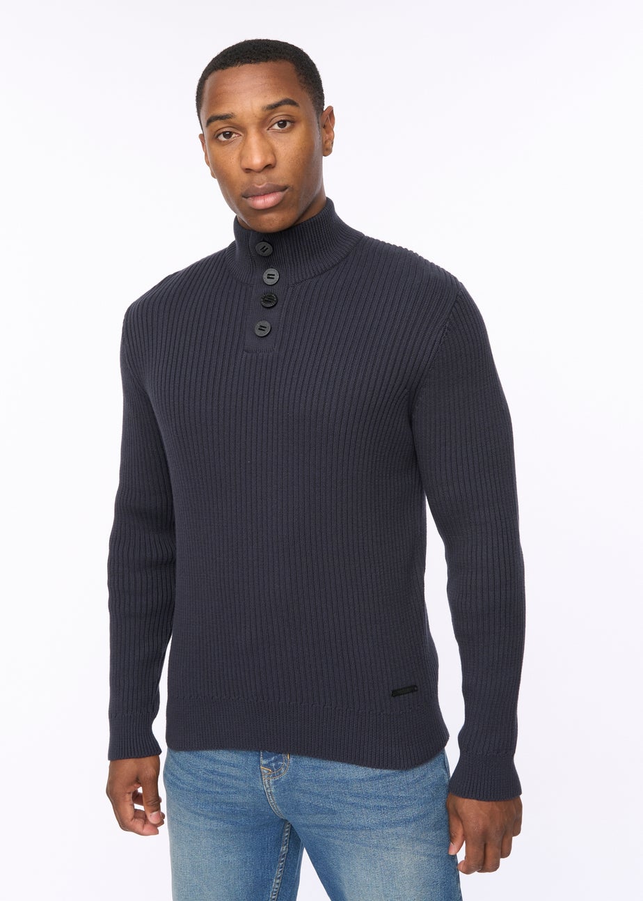 Crosshatch Navy Wellburys Chunky Knit