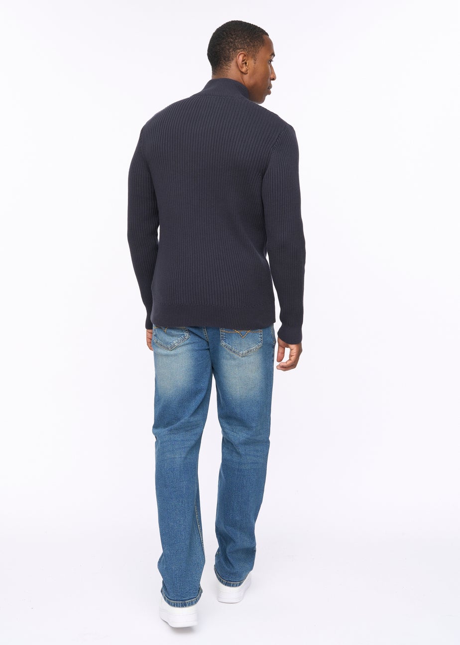 Crosshatch Navy Wellburys Chunky Knit