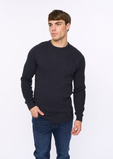 Crosshatch Navy Kabstars Cable Knit