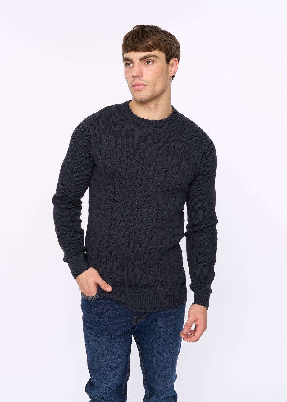 Crosshatch Navy Kabstars Cable Knit