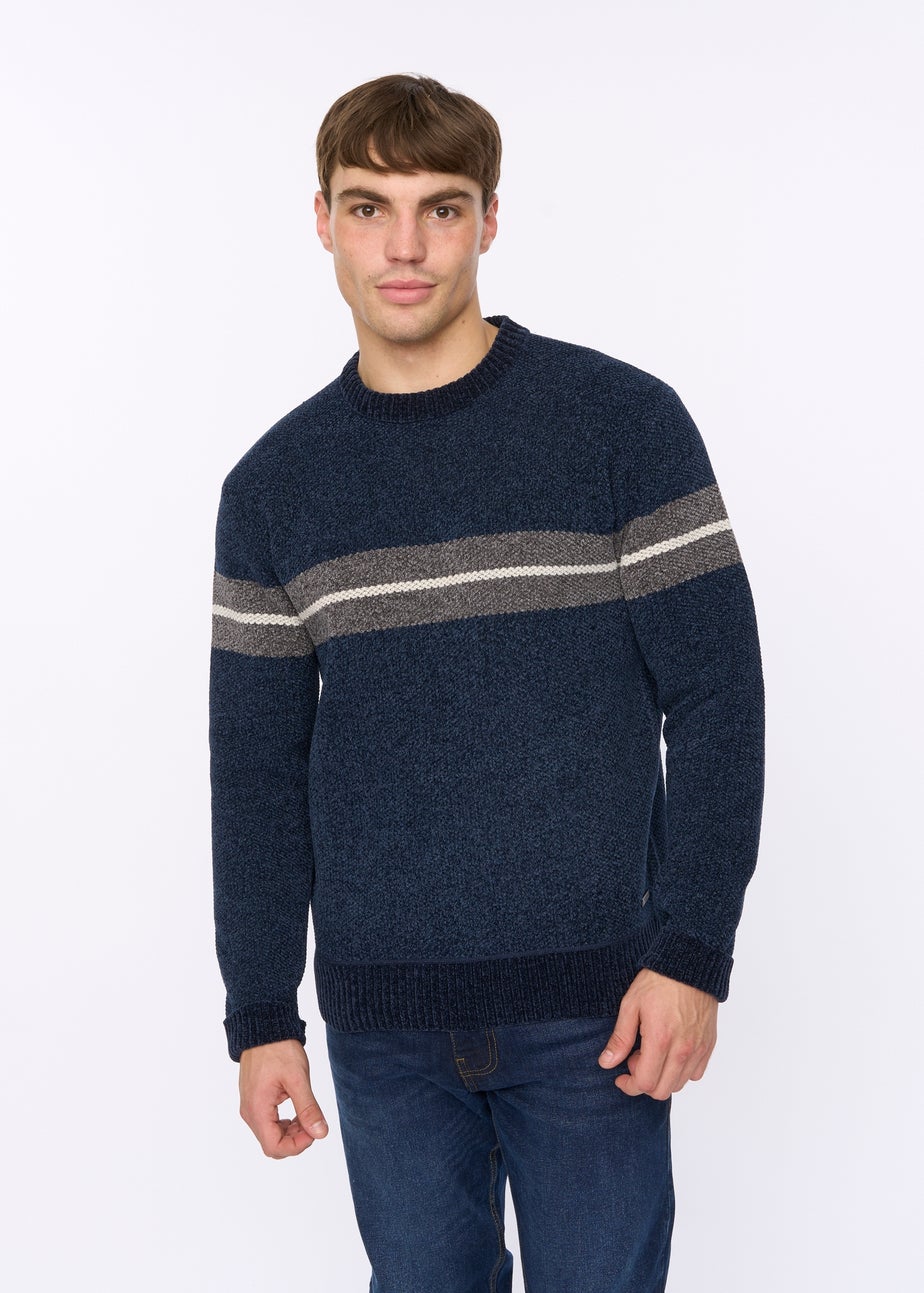 Crosshatch Navy Roundall Chenille Knit