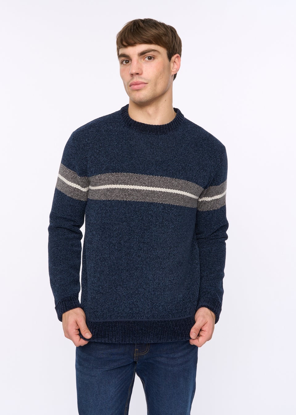 Crosshatch Navy Roundall Chenille Knit