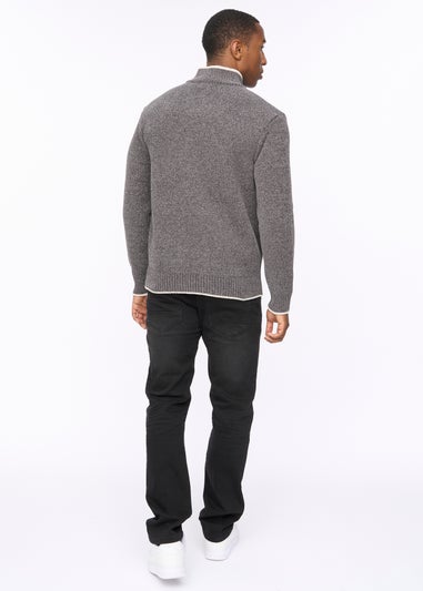 Crosshatch Grey Coldwell Chenille 1/4 Zip Knit