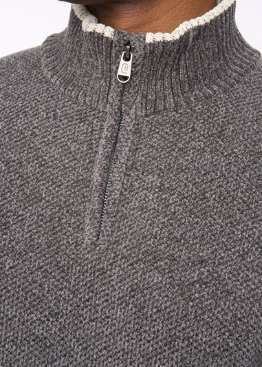 Crosshatch Grey Coldwell Chenille 1/4 Zip Knit