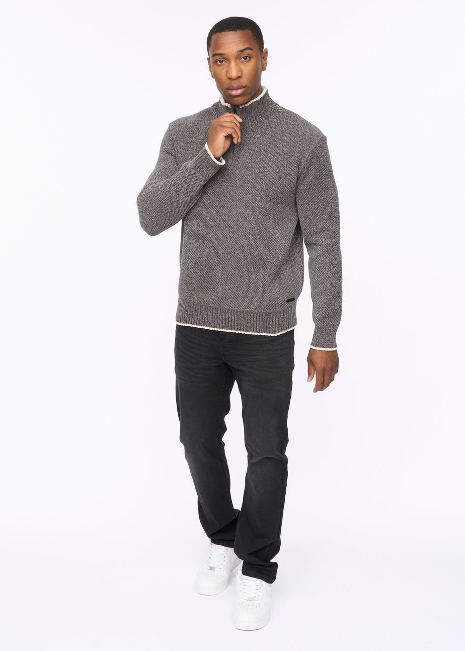 Crosshatch Grey Coldwell Chenille 1/4 Zip Knit