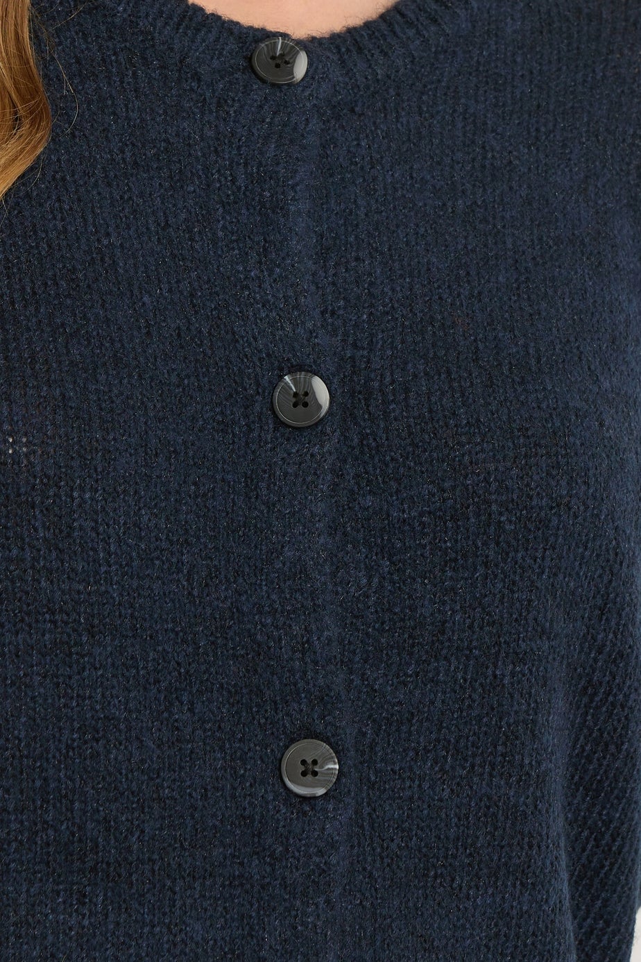 Long Tall Sally Navy Blue Knitted Button Cardigan