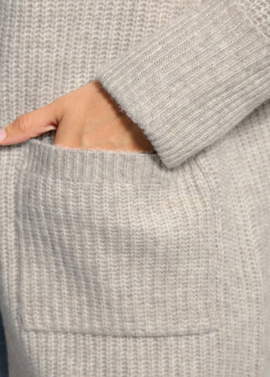 Long Tall Sally Light Grey Knitted Midi Cardigan