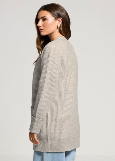 Long Tall Sally Light Grey Knitted Midi Cardigan