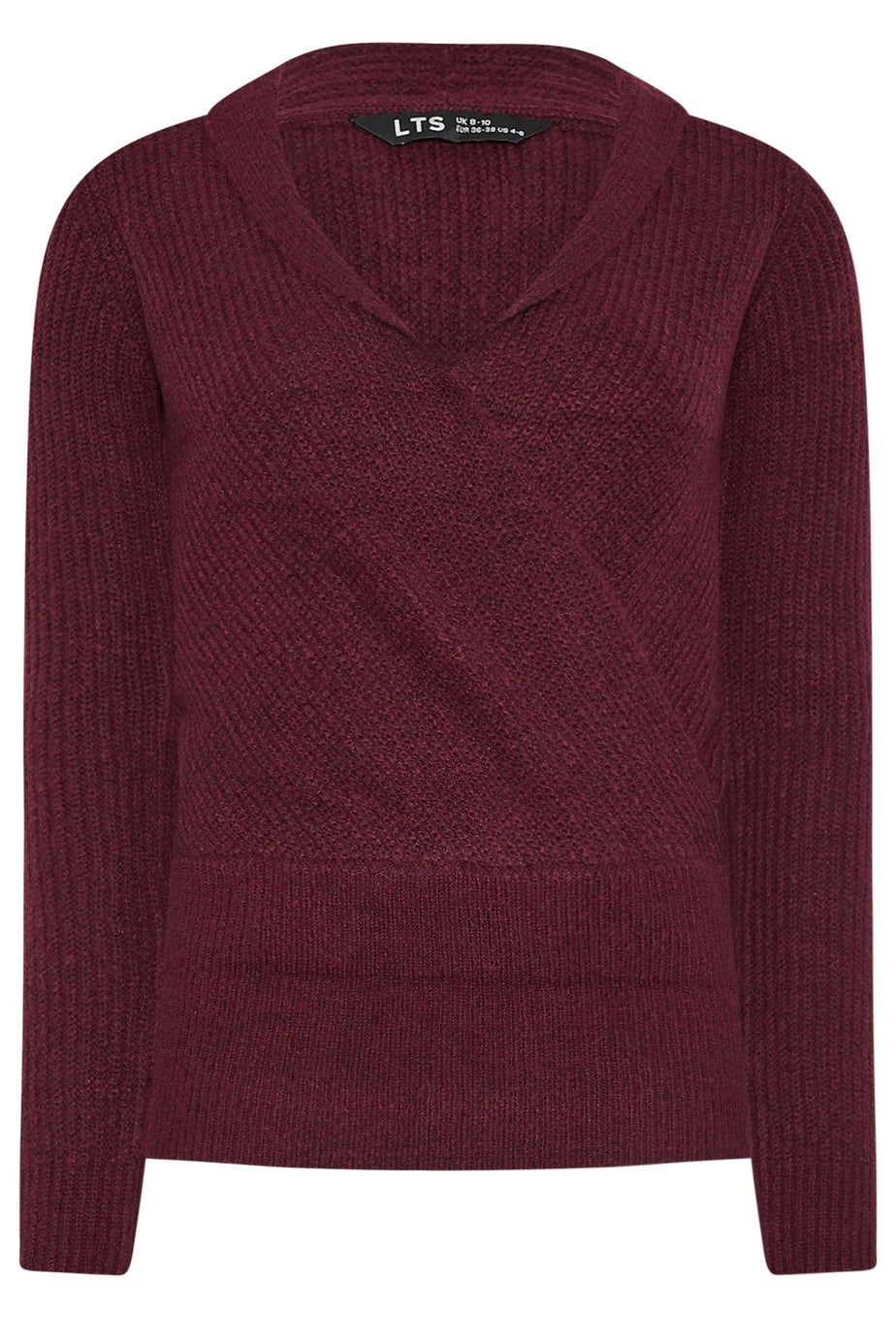 Long Tall Sally Burgundy Red Knitted Wrap Jumper