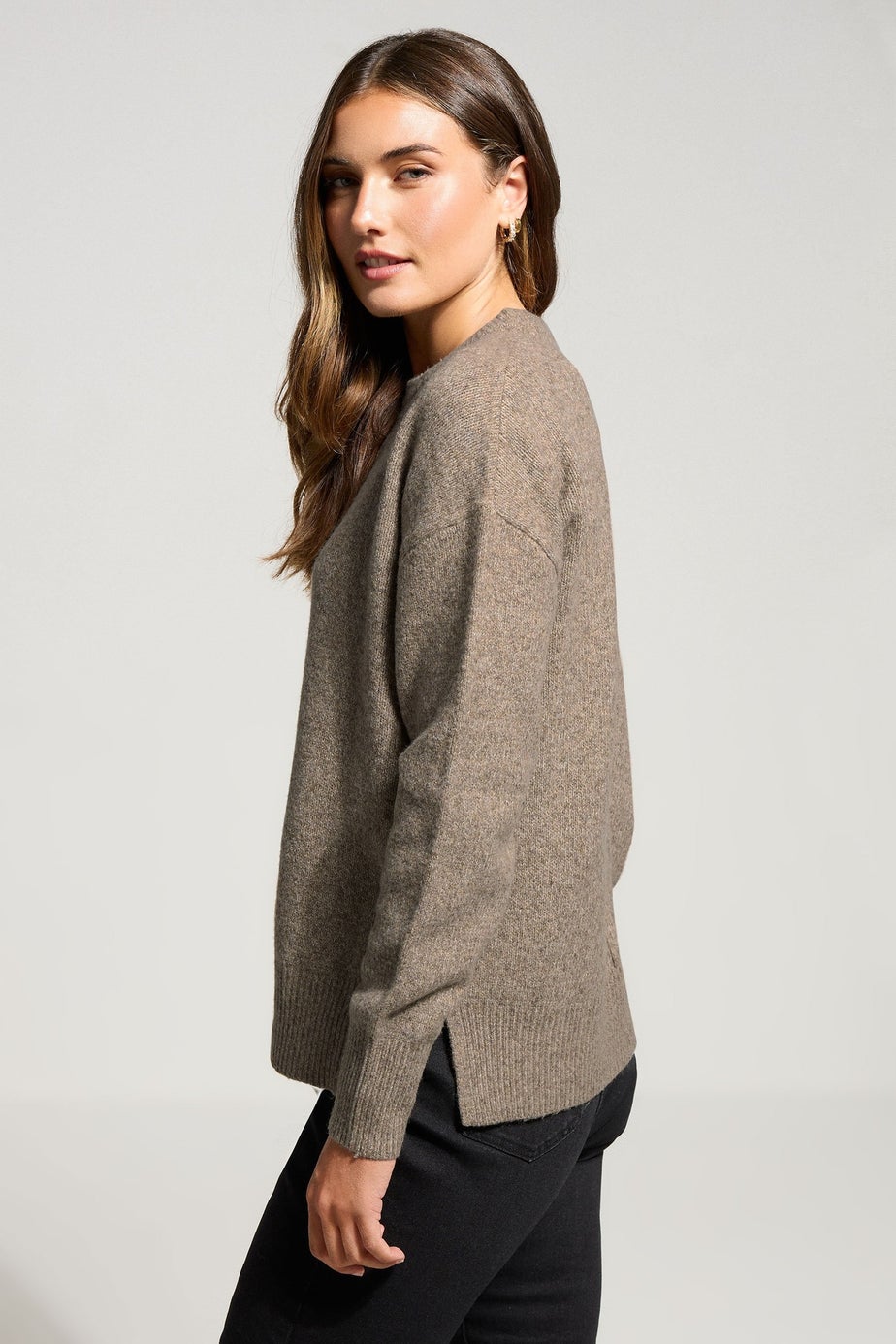 Long Tall Sally Light Brown Seam Front Jumper