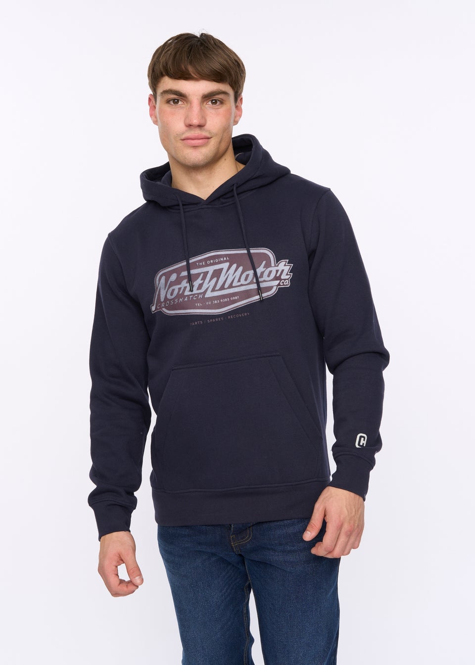 Crosshatch Navy Hellmere Hoodie