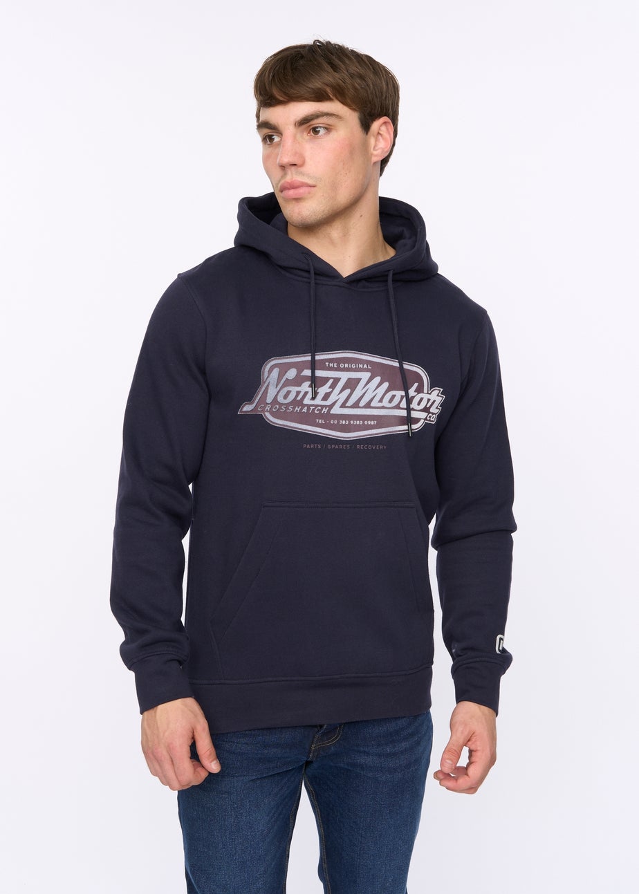 Crosshatch Navy Hellmere Hoodie