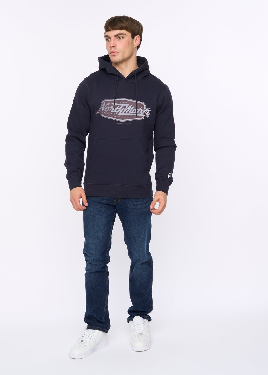 Crosshatch Navy Hellmere Hoodie