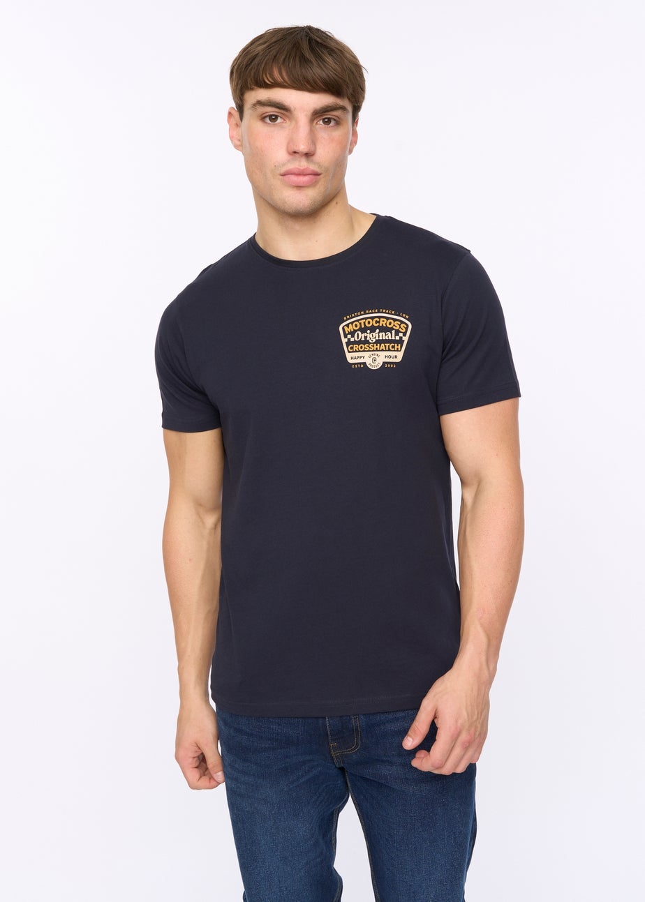 Crosshatch Navy Motocross T-Shirt