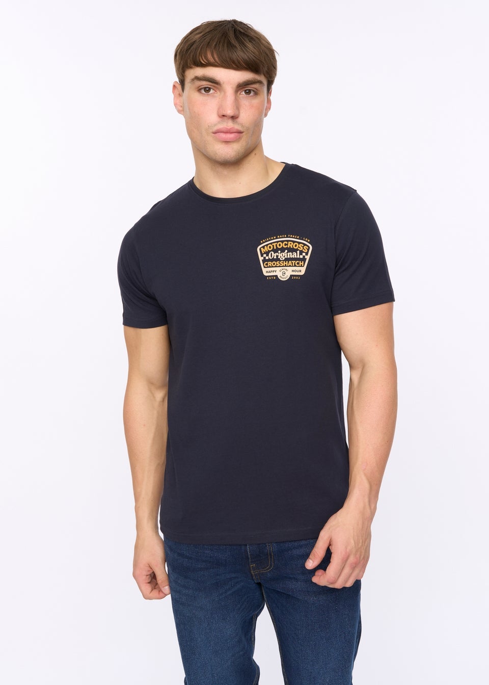 Crosshatch Navy Motocross T-Shirt
