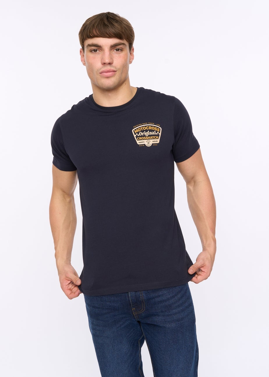 Crosshatch Navy Motocross T-Shirt