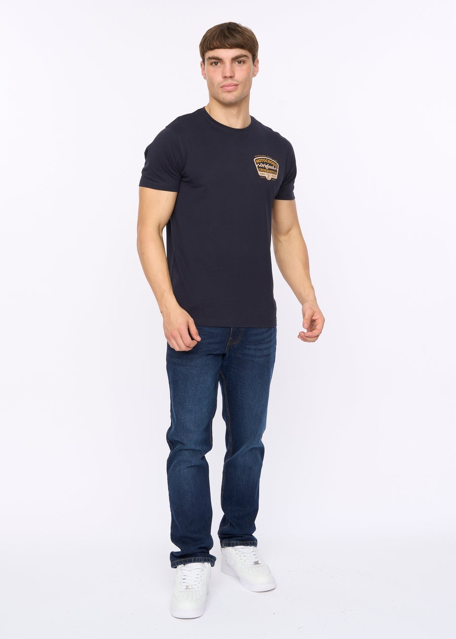 Crosshatch Navy Motocross T-Shirt