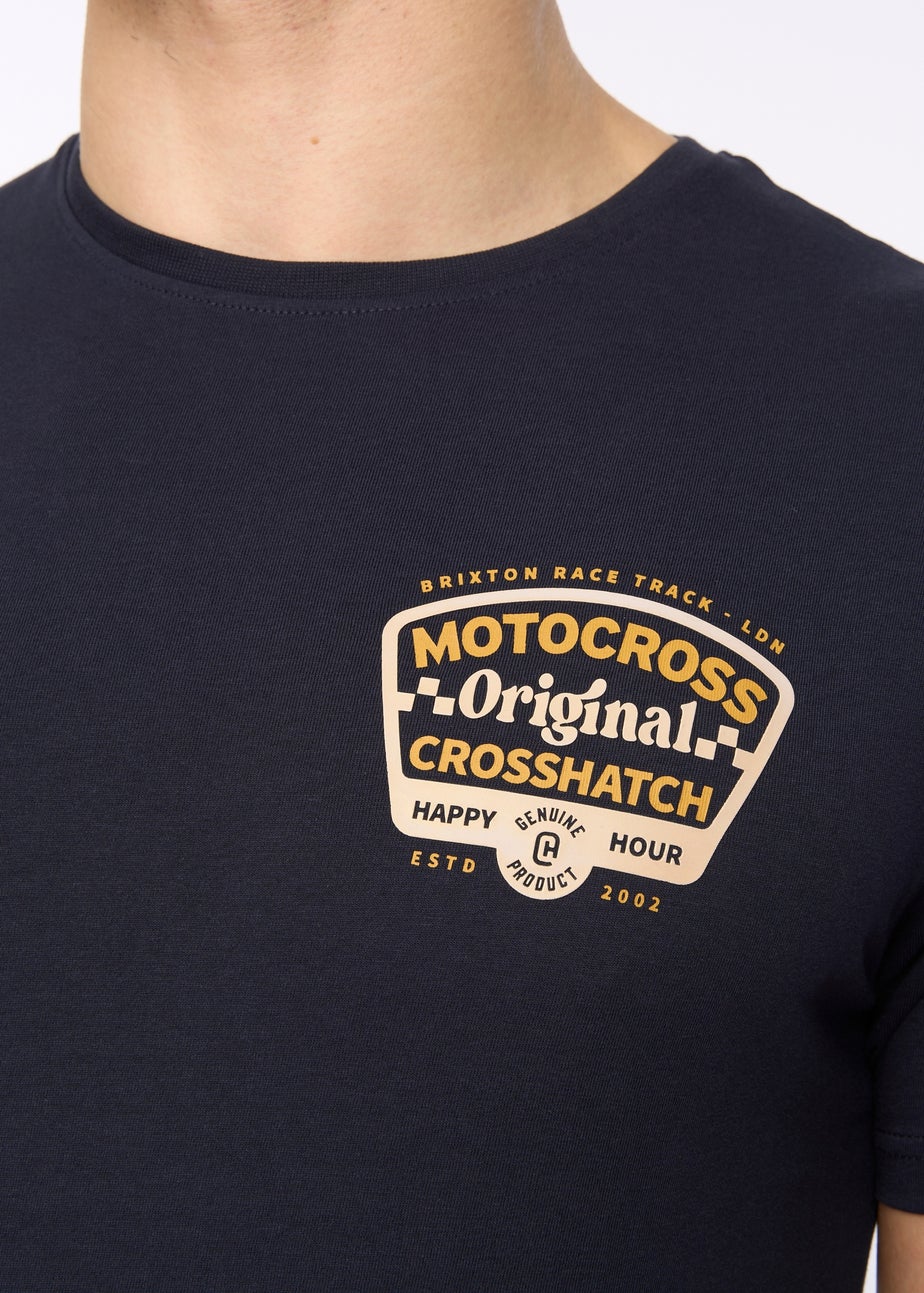 Crosshatch Navy Motocross T-Shirt