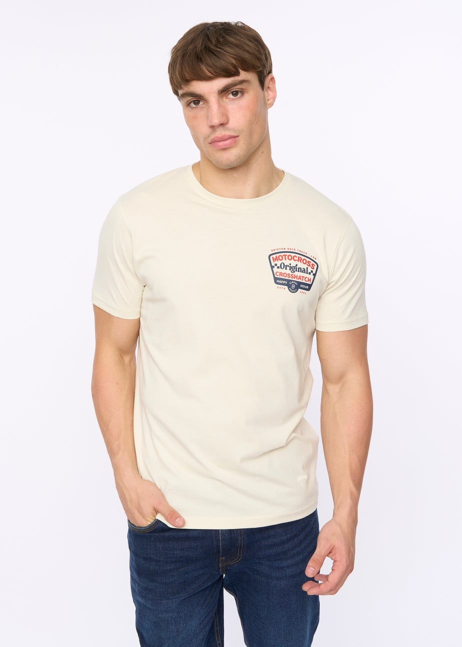 Crosshatch Off White Motocross T-Shirt