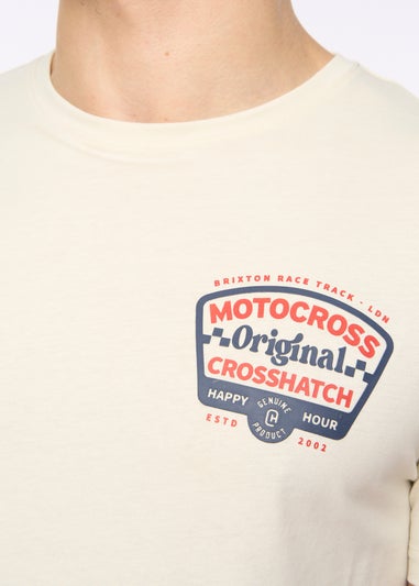 Crosshatch Off White Motocross T-Shirt