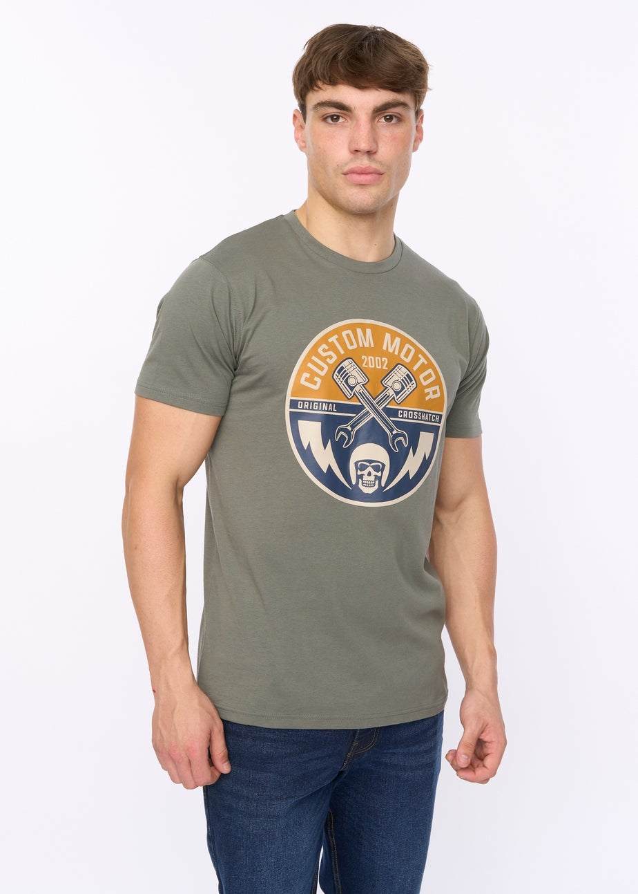 Crosshatch Olive Moules T-Shirt