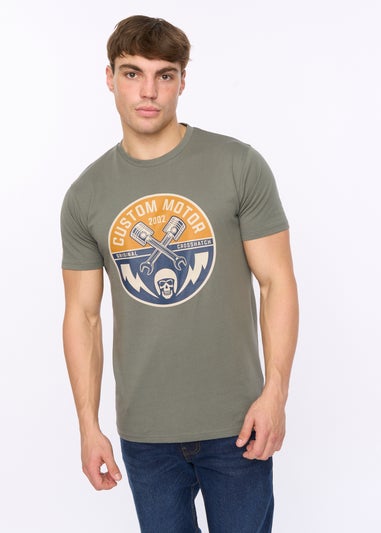 Crosshatch Olive Moules T-Shirt