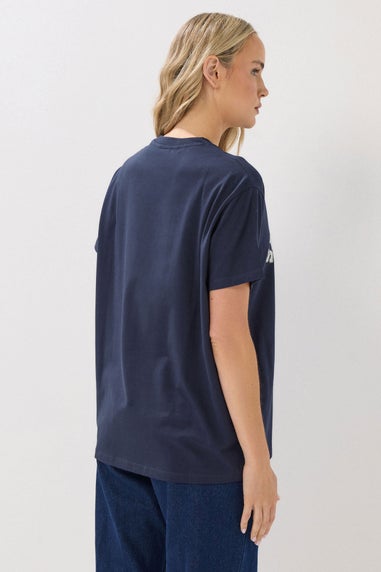 Long Tall Sally Navy Blue Cotton 'San Francisco' Slogan T-Shirt