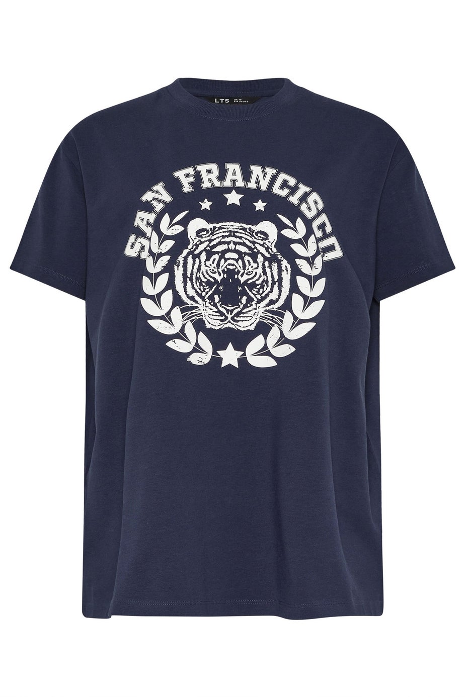Long Tall Sally Navy Blue Cotton 'San Francisco' Slogan T-Shirt