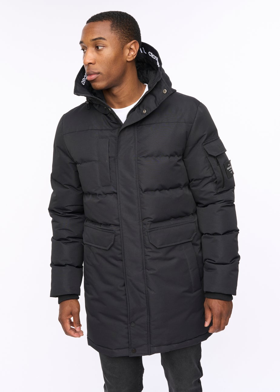 Crosshatch Black Milwaka Long Jacket
