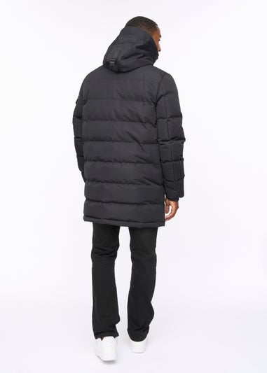 Crosshatch Black Milwaka Long Jacket