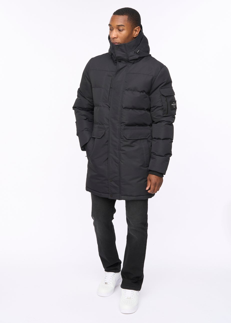 Crosshatch Black Milwaka Long Jacket