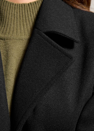 Long Tall Sally Black Formal Midi City Coat