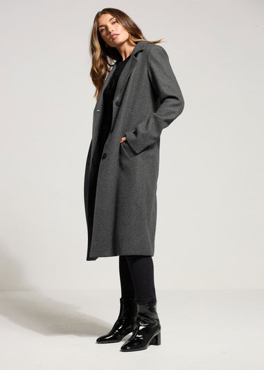 Long Tall Sally Charcoal Grey Formal Midi City Coat