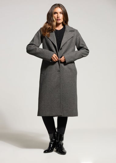 Long Tall Sally Charcoal Grey Formal Midi City Coat