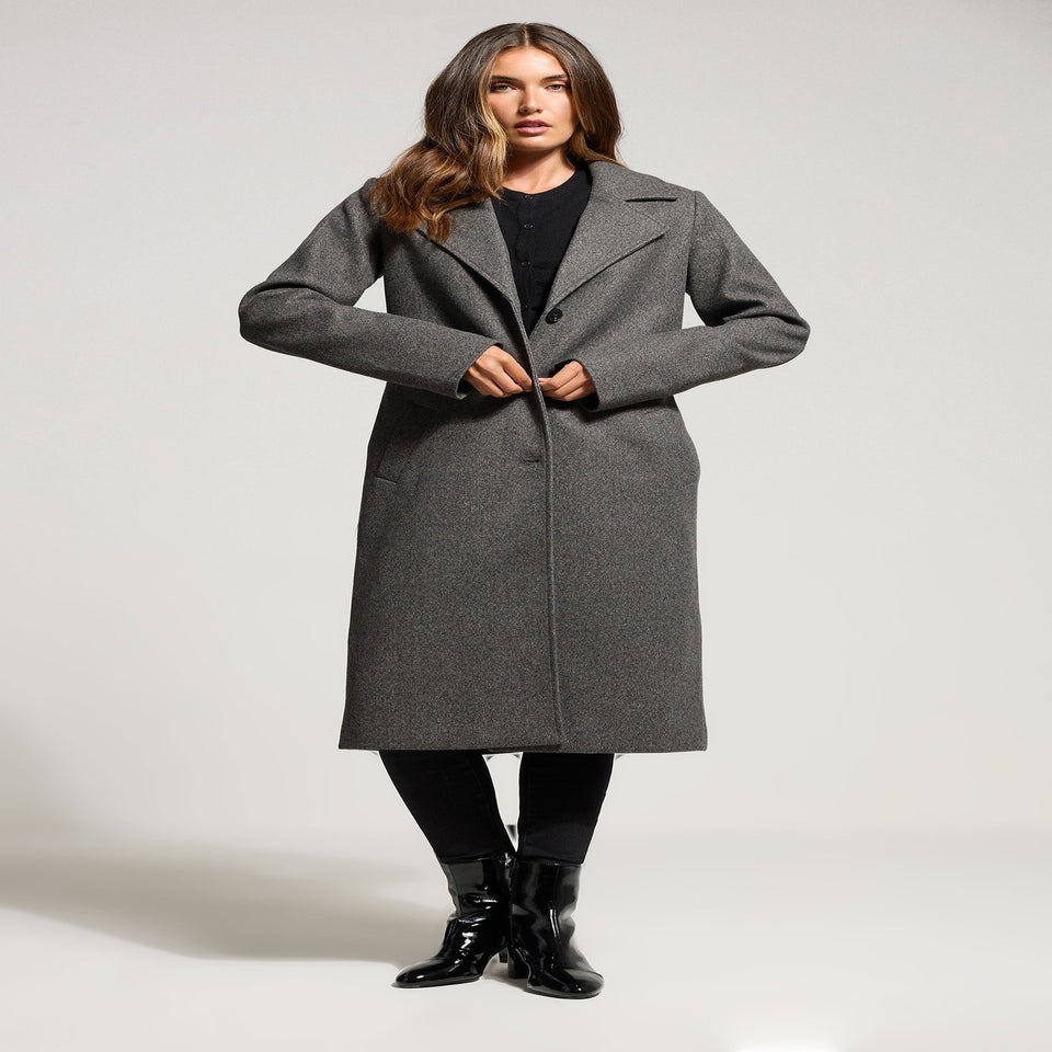 Long Tall Sally Charcoal Grey Formal Midi City Coat