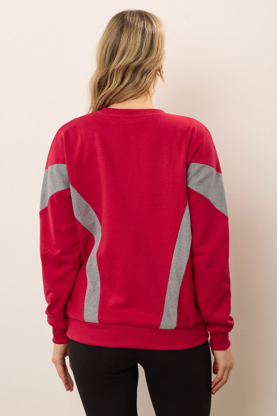 Long Tall Sally Red Colour Block Sweatshirt