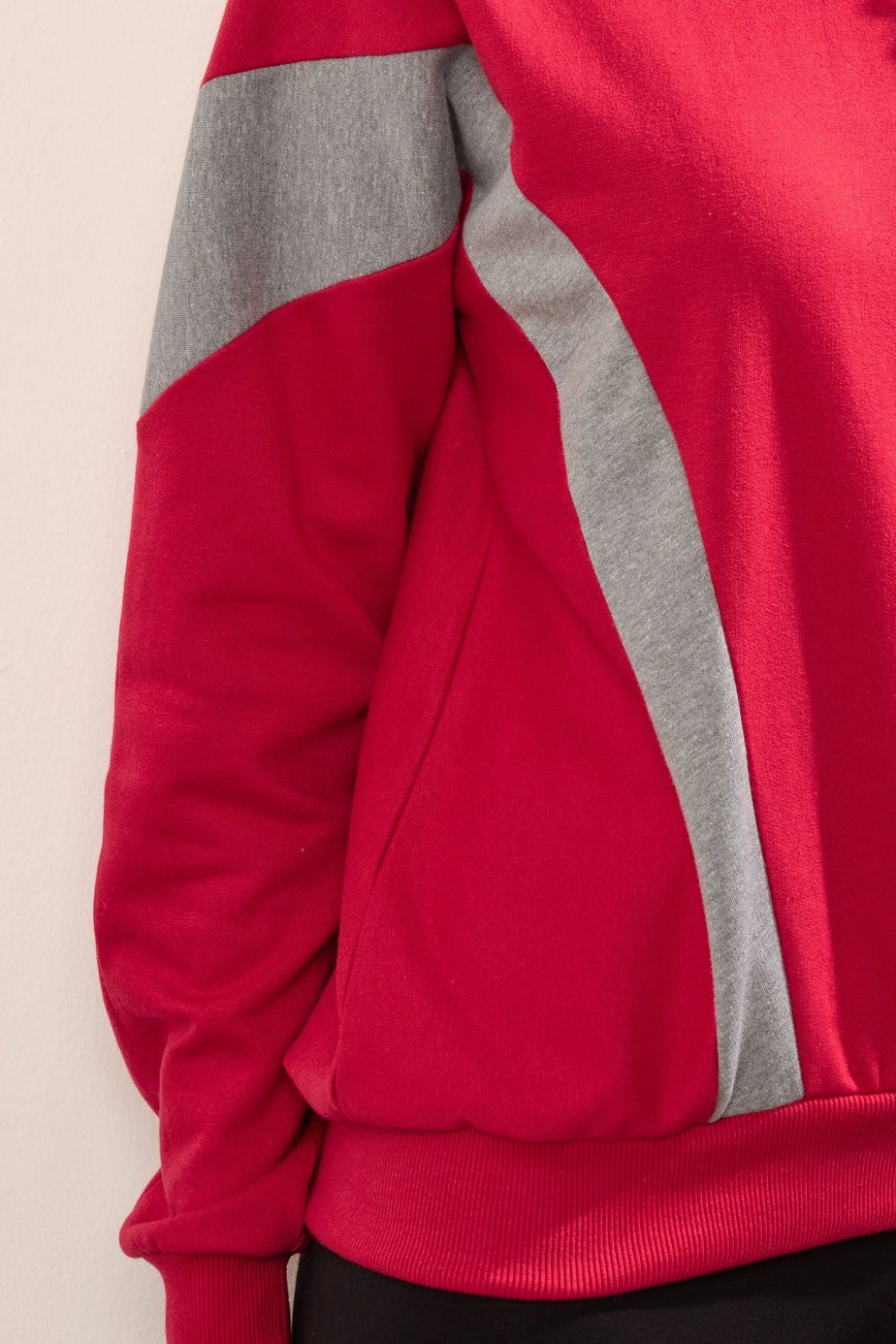 Long Tall Sally Red Colour Block Sweatshirt