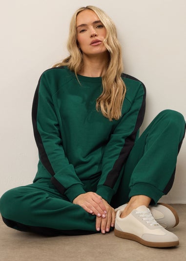 Long Tall Sally Green Colour Block Sweatshirt
