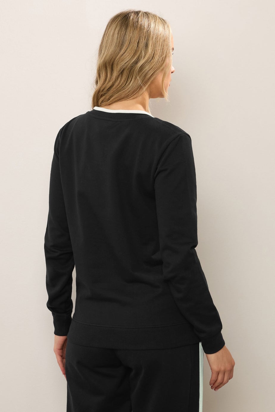 Long Tall Sally Black Contrast Ribbed Trim Sweatshirt