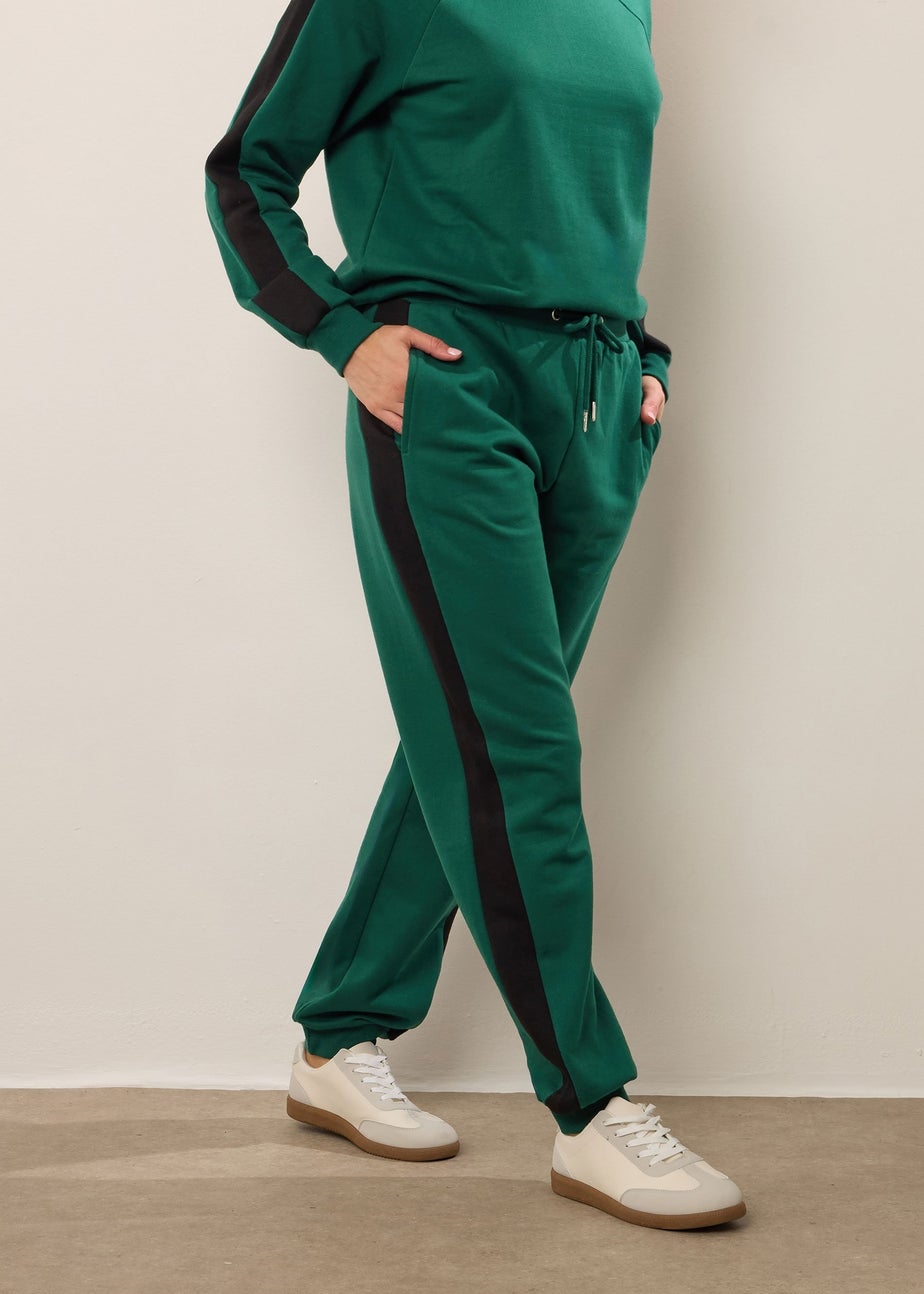 Long Tall Sally Green Colour Block Cuffed Joggers