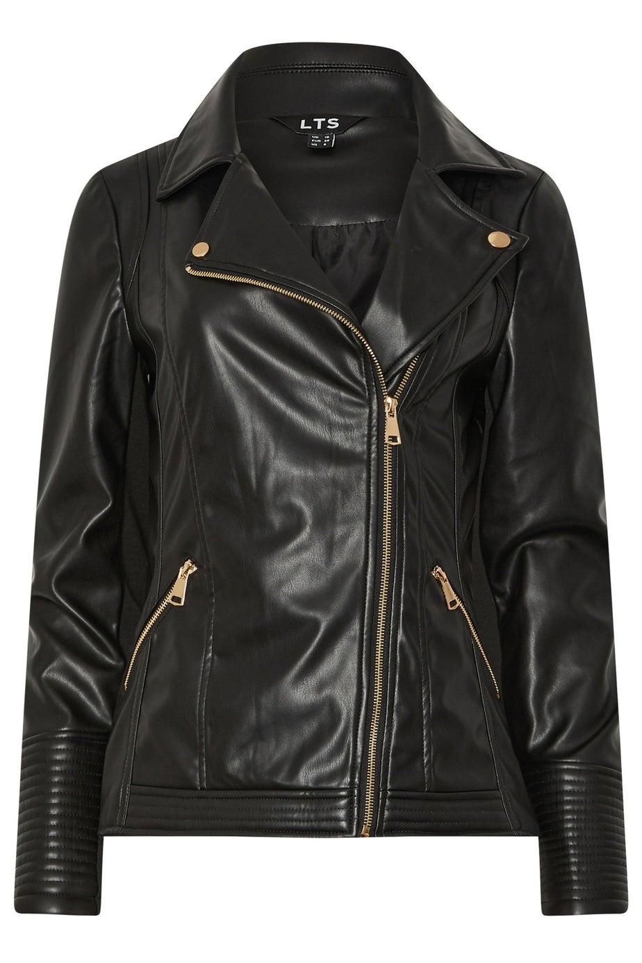 Long Tall Sally Black Faux Leather Biker Jacket